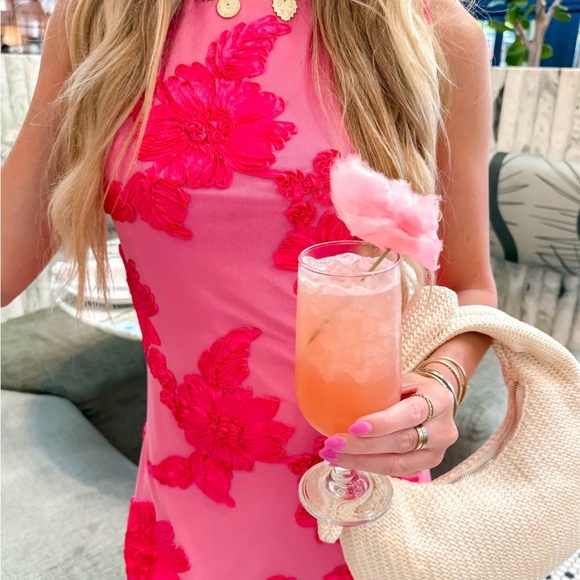 Elegant Pink Floral Maxi Dress - Picture 3 of 5